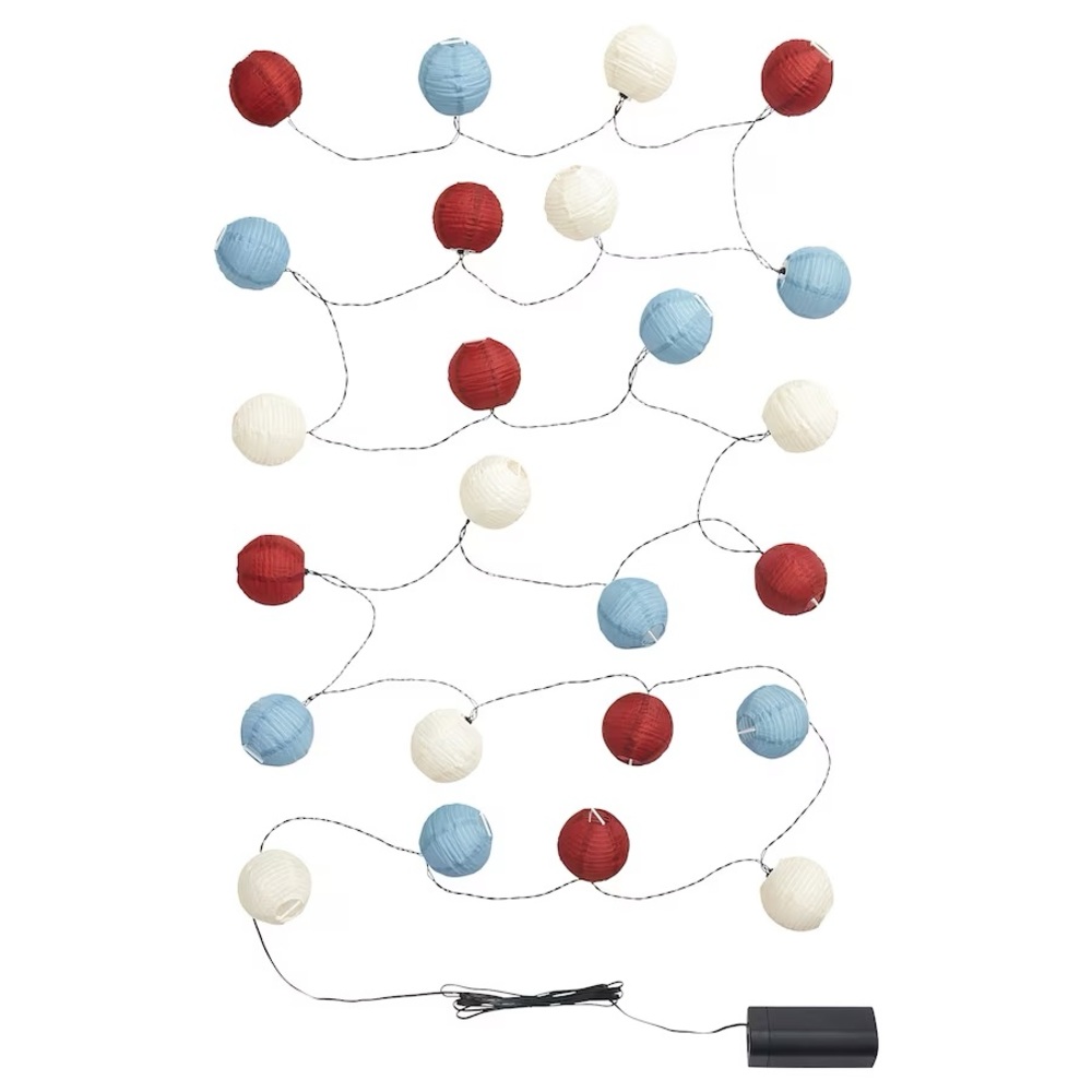 Ikea SOMMARLÅNKE LED string light with 24 lights, outdoor battery operated  NEW